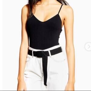 *Free with Purchase* Topshop - V-Neck Ribbed Bodysuit